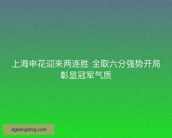 上海申花迎来两连胜 全取六分强势开局彰显冠军气质